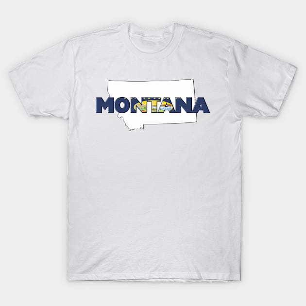 Montana Colored State Letters T-Shirt by m2inspiration